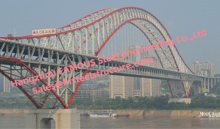 CHINA Landstraßen-Bahndraht-Hängebrücke, Bogen-Hängebrücke-Steckrahmen einem doppelten Zweck dienend fournisseur