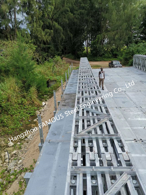 China Modulare Stahl-Bailey-Brücken-Platte, die vorfabrizierten vorübergehenden Stahl der Mieteq345b unterstützt fournisseur