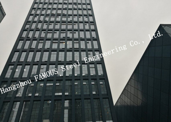 CHINA Doppelter silberner niedrig--e Beschichtungs-Film glasierte Stock-erbautes System-Glasfassaden-Zwischenwand-Bürogebäude fournisseur