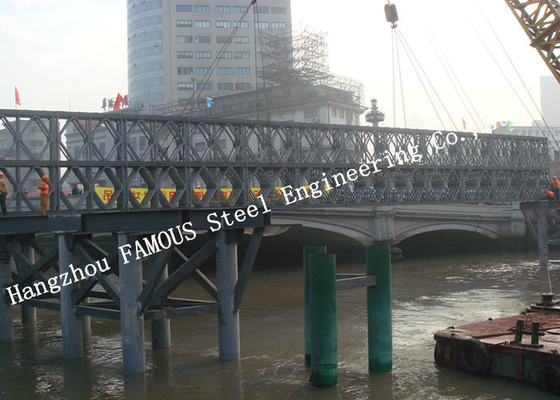 China Ausgeführte modulare Stahl-Bailey Brücken-schwere Kapazitäts-lange Ermüdungs-Lebensdauer Q345B vor fournisseur